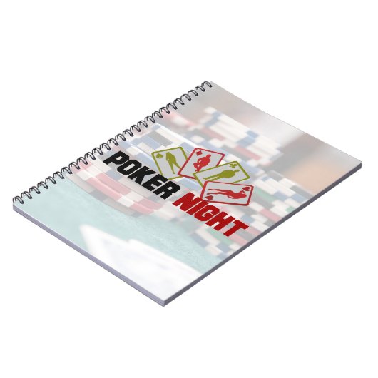 Poker Night mit Spielkarten und Poker Chips Notizblock (Linke Seite)