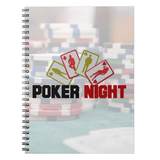 Poker Night mit Spielkarten und Poker Chips Notizblock (Vorderseite)