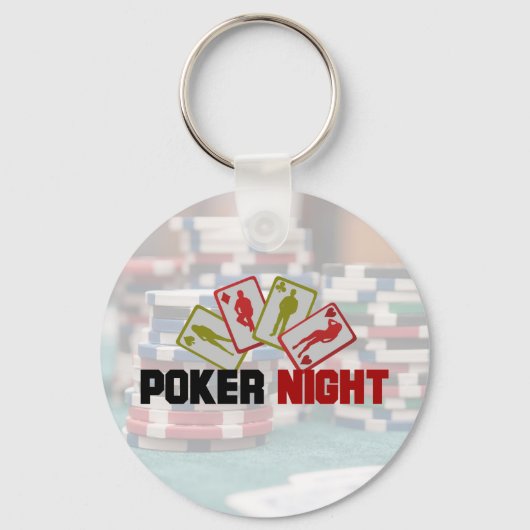 Poker Night mit Spielkarten und Poker Chips Schlüsselanhänger (Vorderseite)