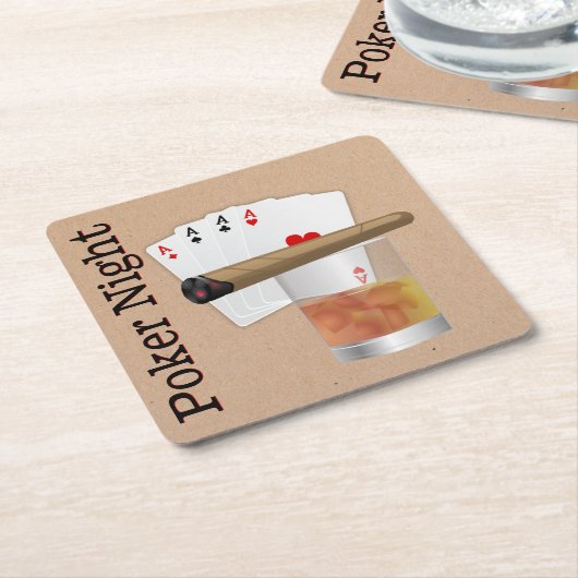 Poker Night Paper Untersetzer (angewinkelt)