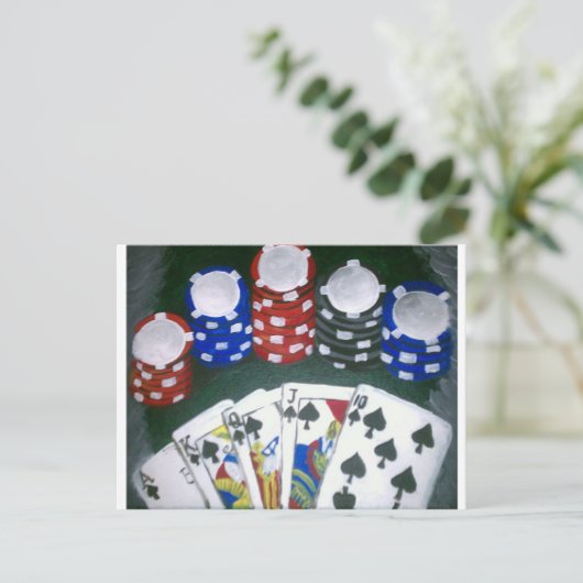 Poker Night Postkarte (Stehend Vorderseite)