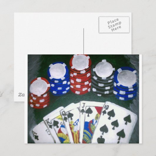 Poker Night Postkarte (Vorne/Hinten)