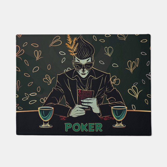 Poker Night - Stylish Card Player Fußmatte (Vorderseite)
