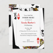 Poker Night - Texas Hold'Em Party Einladung (Vorne/Hinten)