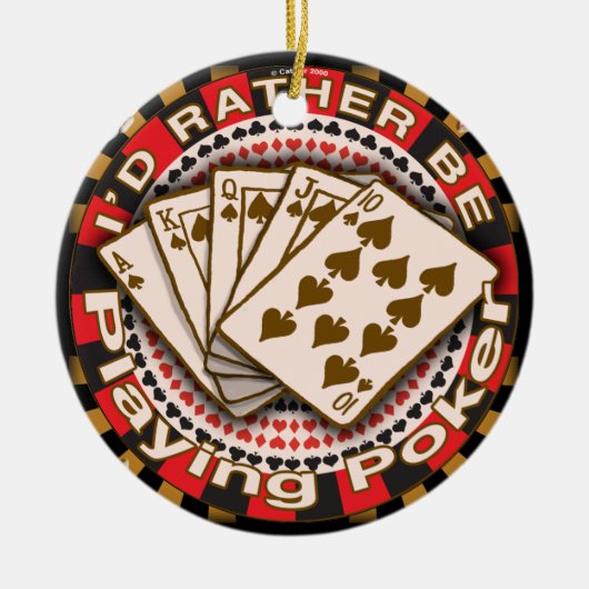 Poker-Ornament statt spielen Keramik Ornament (Vorne)