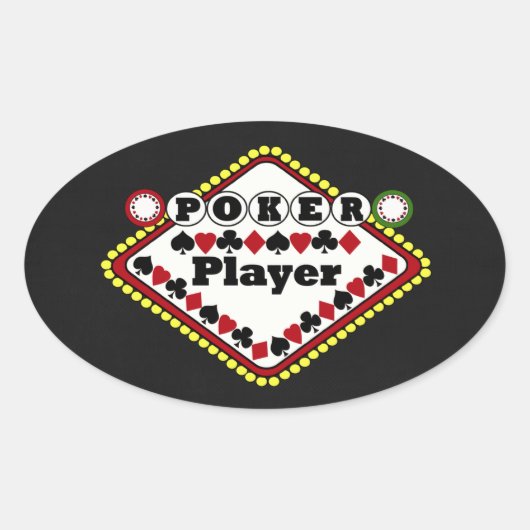 Poker Ovaler Aufkleber (Vorderseite)