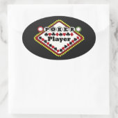 Poker Ovaler Aufkleber (Tasche)