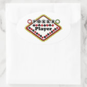 Poker Ovaler Aufkleber (Tasche)