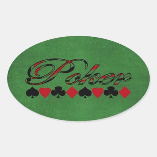 Poker Ovaler Aufkleber (Vorderseite)