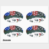 Poker Ovaler Aufkleber (Blatt)