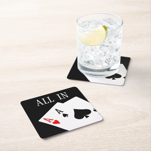 Poker Papiertränke Rechteckiger Pappuntersetzer (Vor Ort)