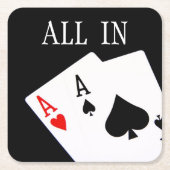 Poker Papiertränke Rechteckiger Pappuntersetzer (Vorderseite)