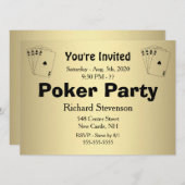 Poker Party Einladung (Vorne/Hinten)