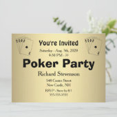 Poker Party Einladung (Stehend Vorderseite)
