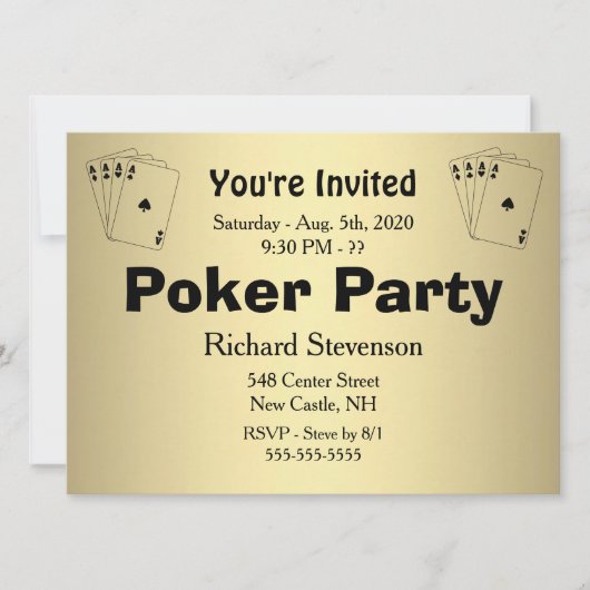 Poker Party Einladung (Vorderseite)