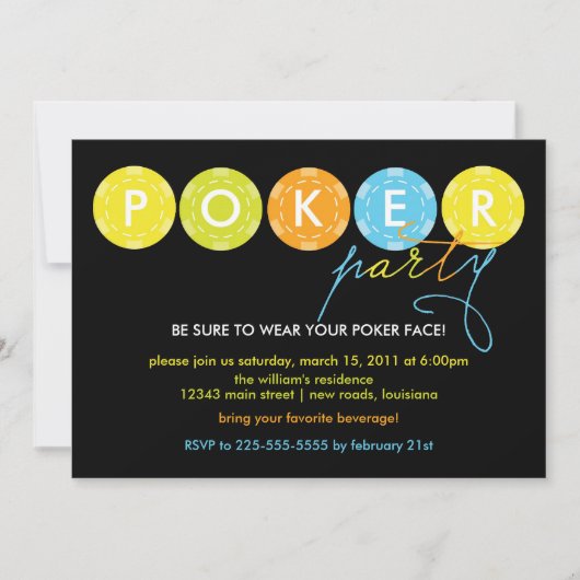 Poker Party Einladung (Vorderseite)