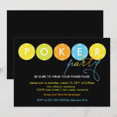 Poker Party Einladung (Vorne/Hinten)