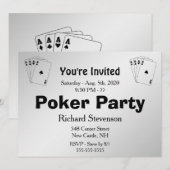 Poker Party Einladung (Vorne/Hinten)