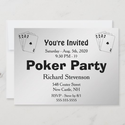 Poker Party Einladung (Vorderseite)