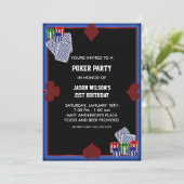 Poker Party Geburtstag Poker Party Einladungen (Stehend Vorderseite)
