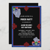 Poker Party Geburtstag Poker Party Einladungen (Vorne/Hinten)