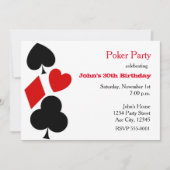 Poker Party Kartenspielen - Einladungen (Vorderseite)