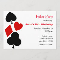 Poker Party Kartenspielen - Einladungen