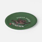 Poker Party Royal Flush Tasmanian Devil Cartoon Pappteller (Schrägansicht)