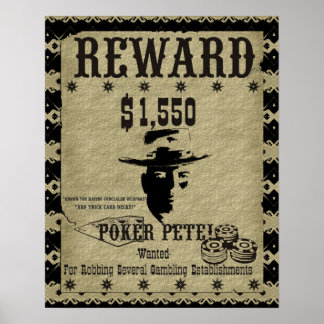 Poker Pete Reward Poster