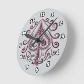 Poker Pik Runde Wanduhr (Winkel)