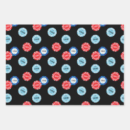 Poker Player Casino Chips Geschenkpapier Set