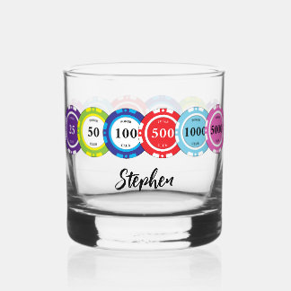 Poker Player Chips Personalised Whiskyglas