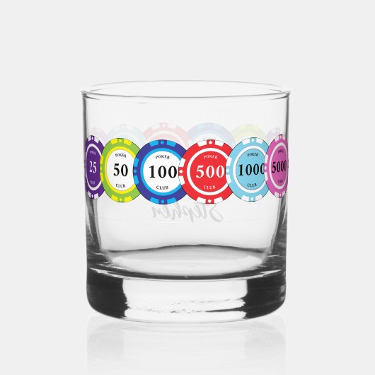 Poker Player Chips Personalised Whiskyglas (Rückseite)