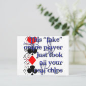 Poker-Player-Design Postkarte (Stehend Vorderseite)