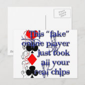 Poker-Player-Design Postkarte (Vorne/Hinten)