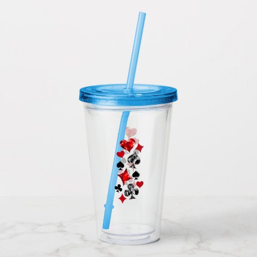 Poker Player Gambler Kartenspielen Anzug Las Vegas Acryltrinkbecher (Rückseite)