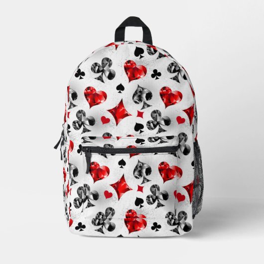 Poker Player Gambler Kartenspielen Anzug Las Vegas Bedruckter Rucksack (Vorderseite)
