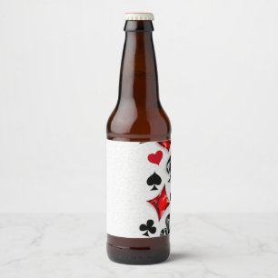 Poker Player Gambler Kartenspielen Anzug Las Vegas Bierflaschenetikett