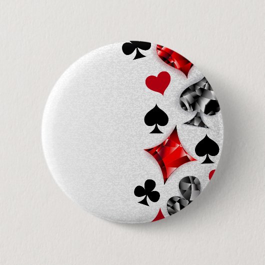 Poker Player Gambler Kartenspielen Anzug Las Vegas Button (Vorderseite)