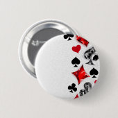 Poker Player Gambler Kartenspielen Anzug Las Vegas Button (Vorne & Hinten)