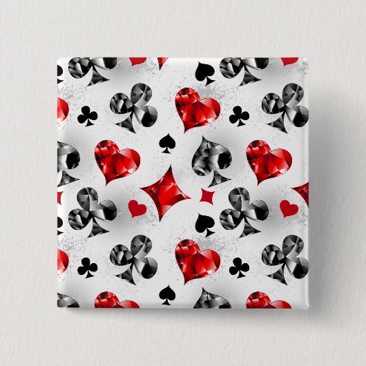 Poker Player Gambler Kartenspielen Anzug Las Vegas Button (Vorderseite)