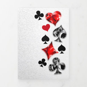 Poker Player Gambler Kartenspielen Anzug Las Vegas Dreifach Gefaltete Ankündigung