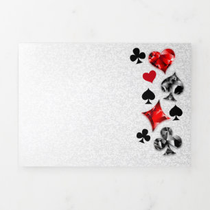 Poker Player Gambler Kartenspielen Anzug Las Vegas Dreifach-gefaltete Programmkarte