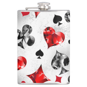 Poker Player Gambler Kartenspielen Anzug Las Vegas Flachmann