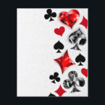 Poker Player Gambler Kartenspielen Anzug Las Vegas Flyer<br><div class="desc">Grauer,  texturierter Hintergrund mit polygonalen Spielkarten-Symbolen. Symbole für Spielkarten,  Herz,  Diamant,  Pik und Club.</div>