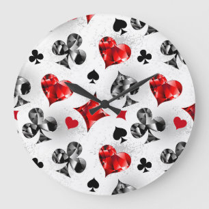 Poker Player Gambler Kartenspielen Anzug Las Vegas Große Wanduhr