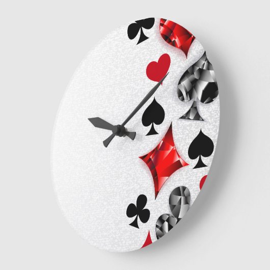 Poker Player Gambler Kartenspielen Anzug Las Vegas Große Wanduhr (Winkel)