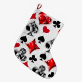 Poker Player Gambler Kartenspielen Anzug Las Vegas Großer Weihnachtsstrumpf (Vorderansicht (hängend))