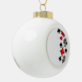 Poker Player Gambler Kartenspielen Anzug Las Vegas Keramik Kugel-Ornament (Links)