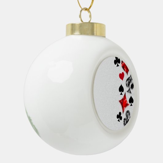 Poker Player Gambler Kartenspielen Anzug Las Vegas Keramik Kugel-Ornament (Links)